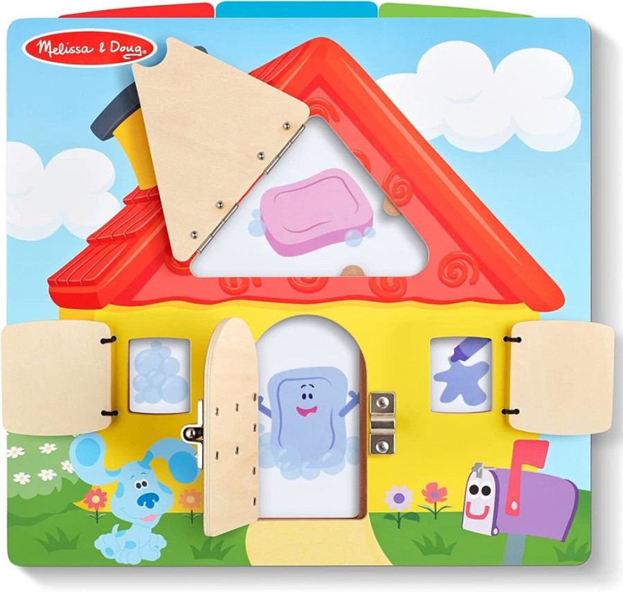 New Products Melissa & Doug | Melissa & Doug - Blue'S Clues - Wooden Lift-The-Flap Activity Board