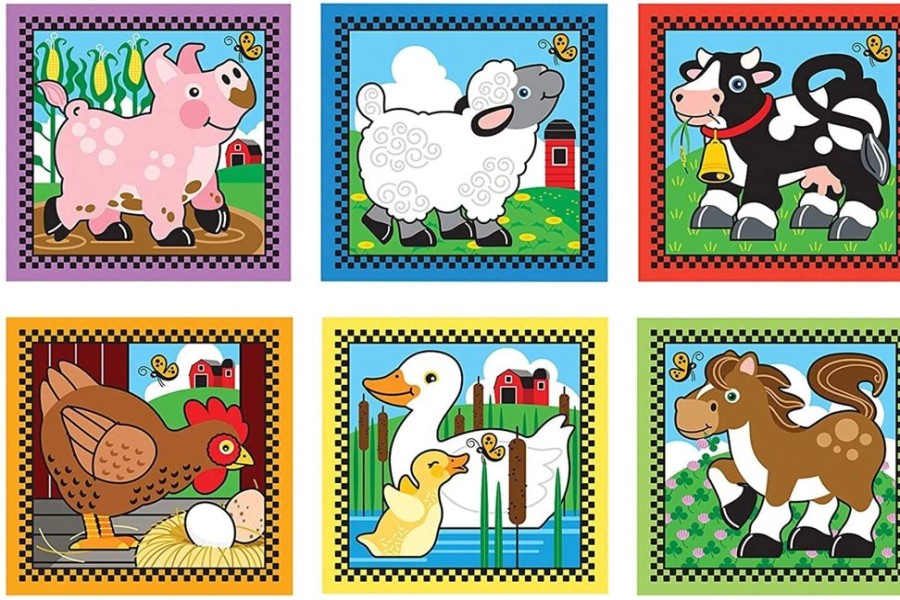 Puzzles Melissa & Doug | Melissa & Doug - Farm Cube Puzzle - 16Pc