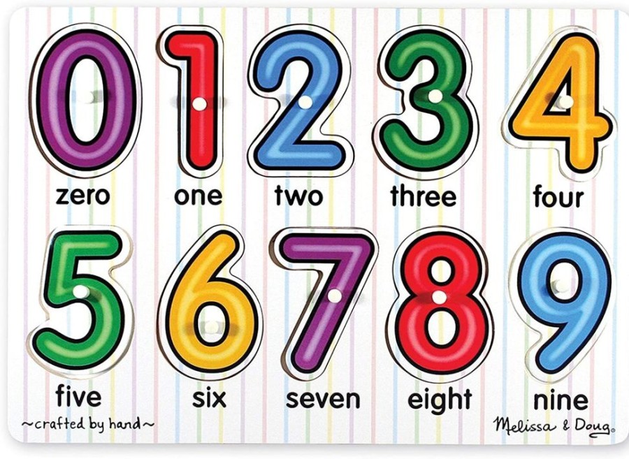 Puzzles Melissa & Doug | Melissa & Doug - Numbers Peg Puzzle 10Pc