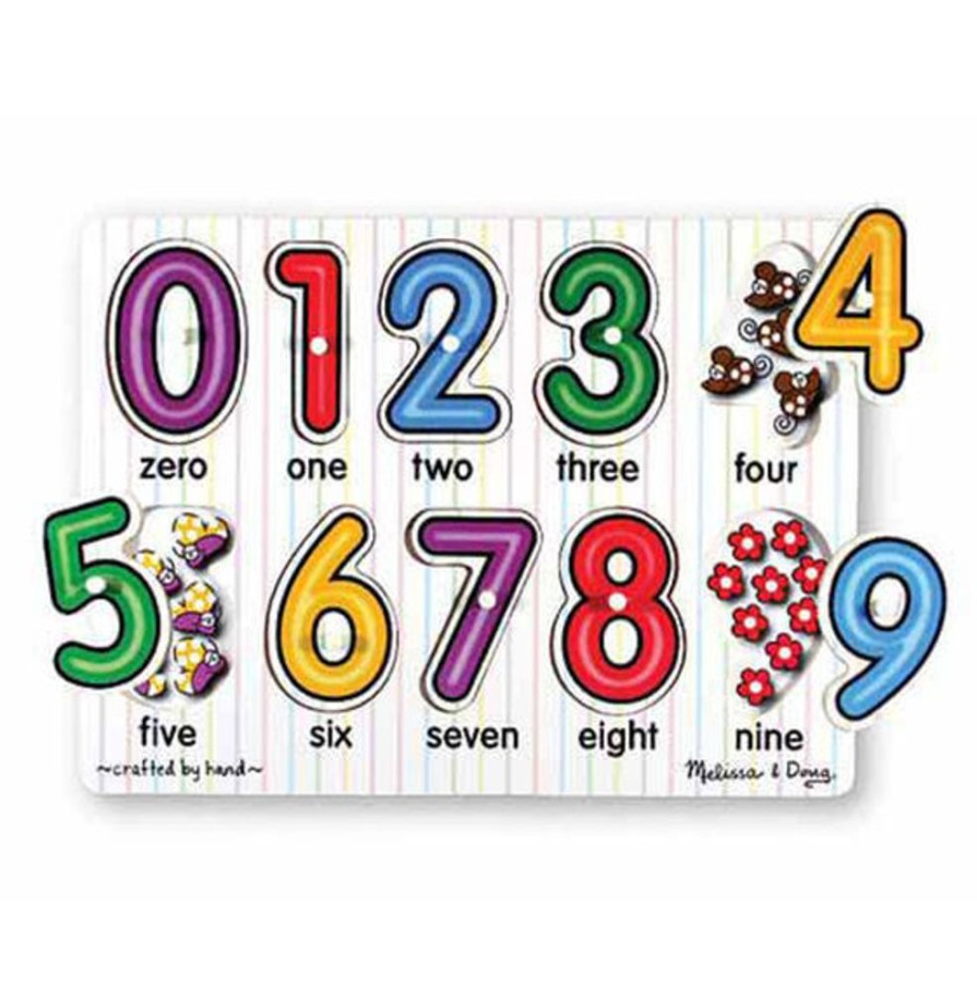 Puzzles Melissa & Doug | Melissa & Doug - Numbers Peg Puzzle 10Pc