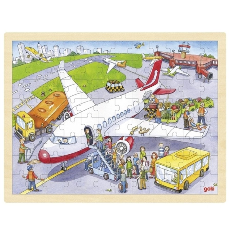 Puzzles GOKI | Goki - At The Airport Puzzle 96Pc