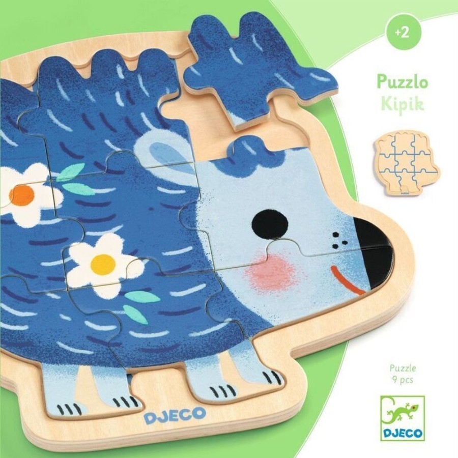 Puzzles Djeco | Djeco - Kipik Wooden Puzzle 9Pc