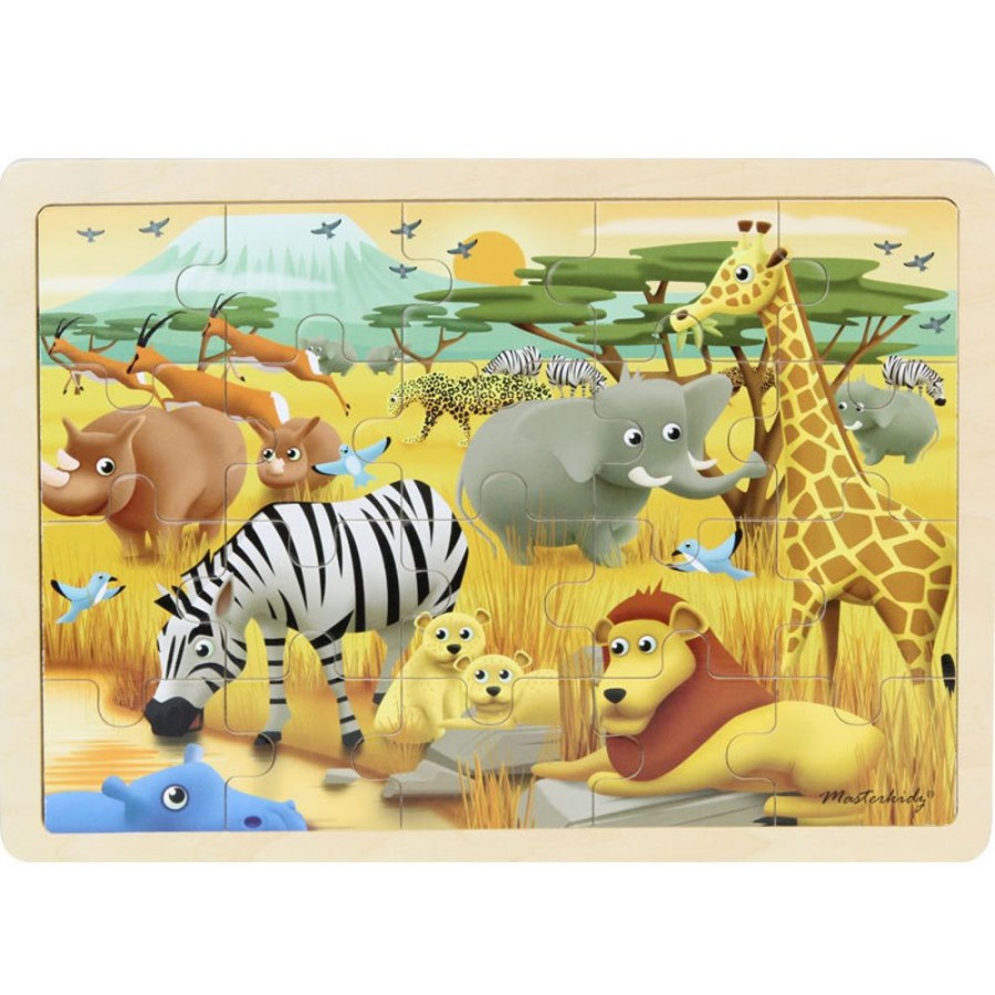 Puzzles Masterkidz | Masterkidz - Wooden Jigsaw Puzzle - Safari 20Pc