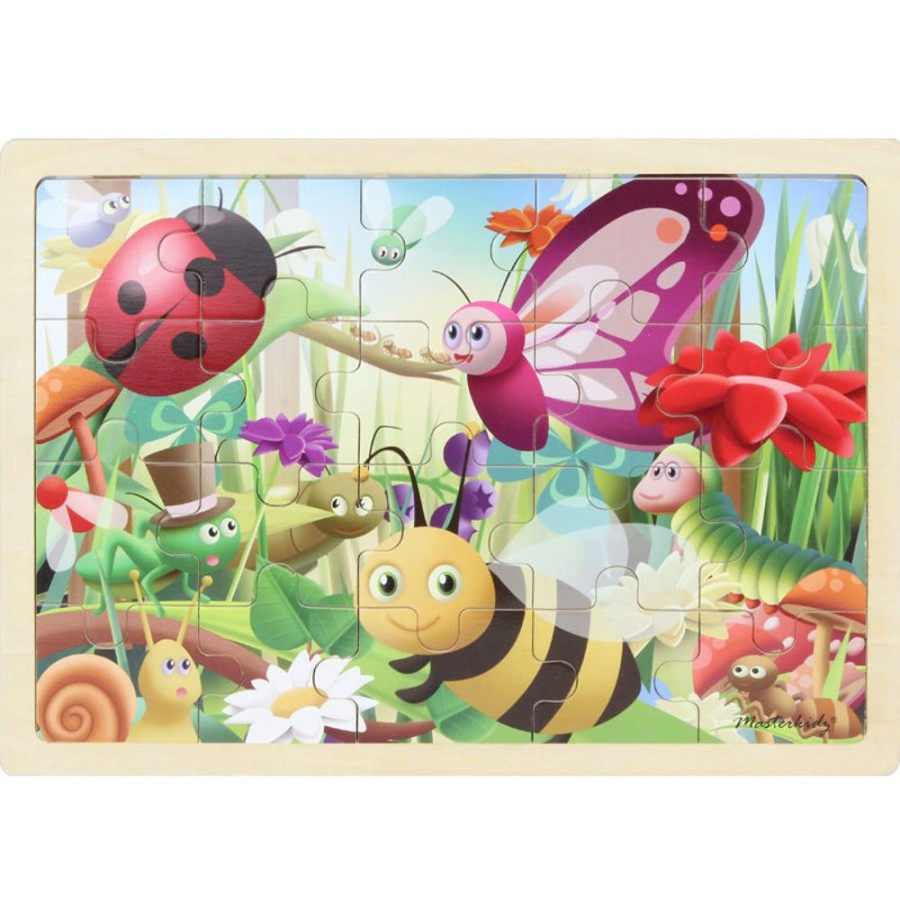 Puzzles Masterkidz | Masterkidz - Wooden Jigsaw Puzzle - Insects 20Pc