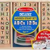 Baby, Toddler & Preschool Toys Melissa & Doug | Melissa & Doug - Deluxe Wooden Abc-123 Stamp Set