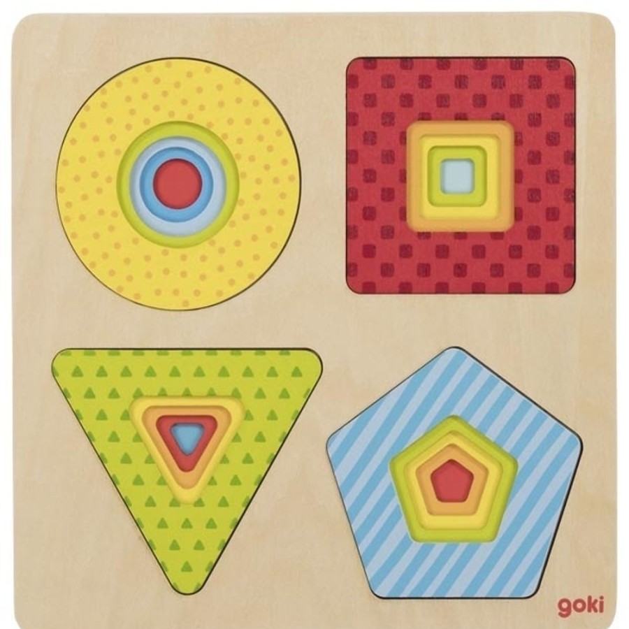 Puzzles GOKI | Goki - Geometrical Shapes Layer Puzzle 16Pc