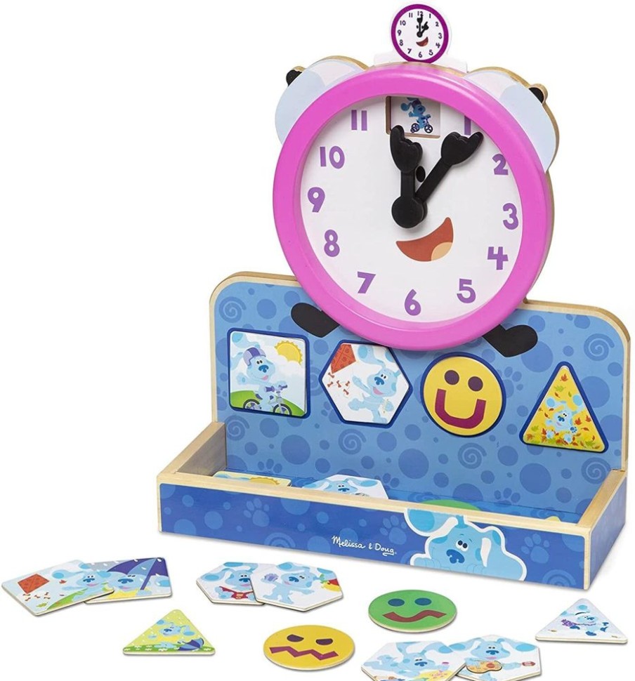 New Products Melissa & Doug | Melissa & Doug - Blue'S Clues & You - Tickety Tock Wooden Magnetic Clock