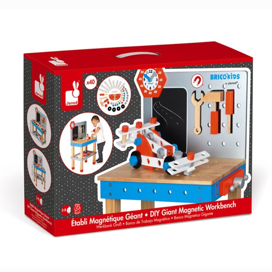 Imaginative Play Janod | Janod - Bricokids Diy Giant Magnetic Workbench