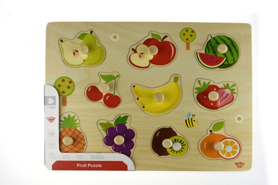 Puzzles Tooky Toy | Tooky Toy - Fruit Peg Puzzle 10Pc