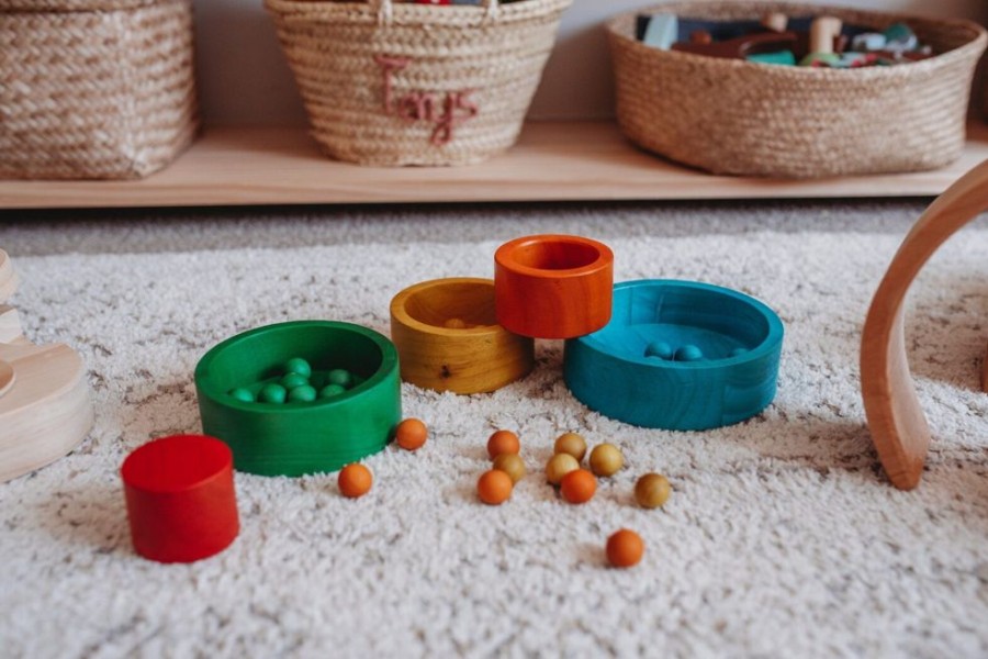 Baby, Toddler & Preschool Toys Qtoys | Qtoys - Natural Coloured Stacking And Nesting Bowls