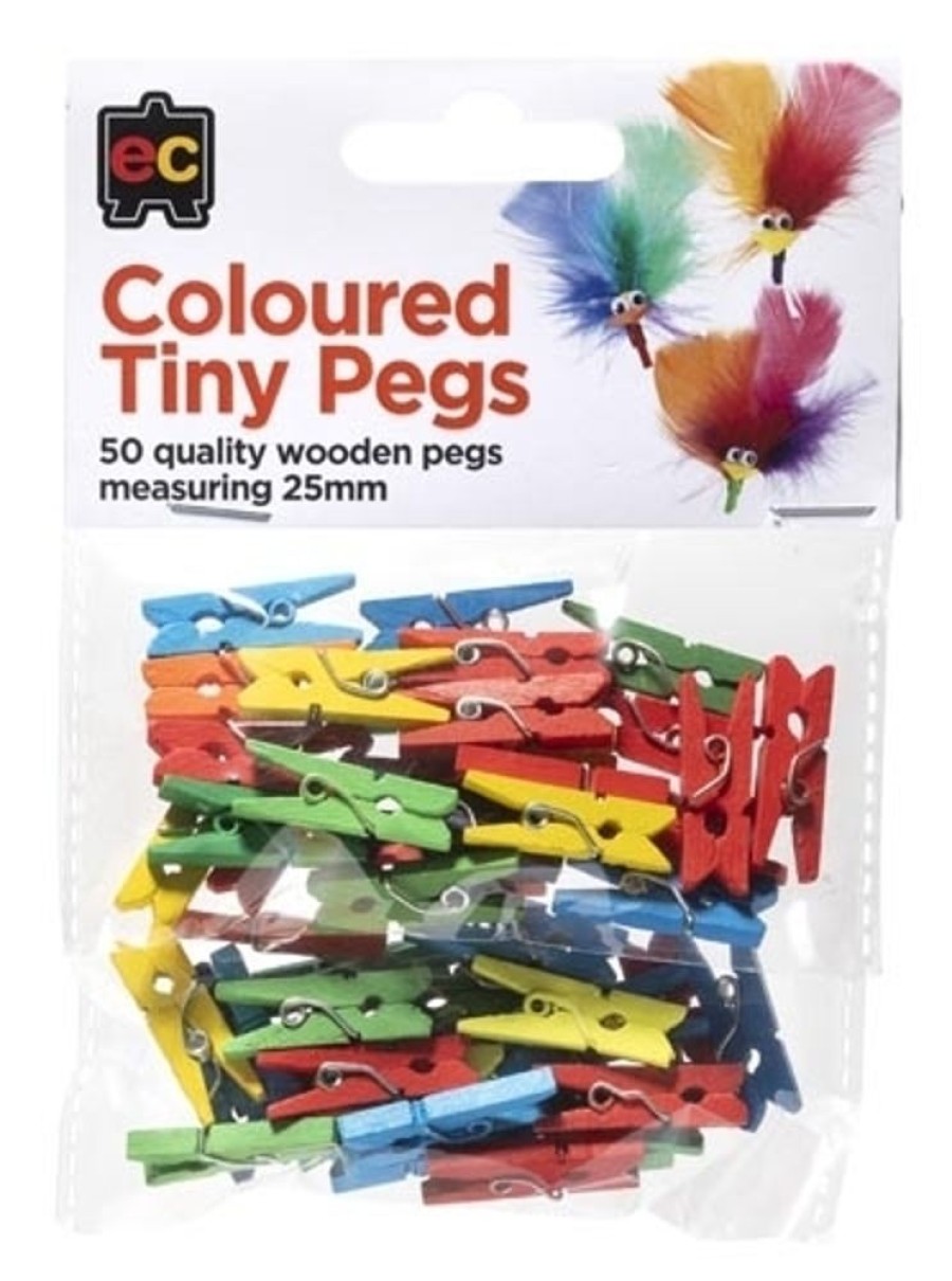 Art & Craft Educational Colours | Ec - Coloured Tiny Pegs (50 Pack)