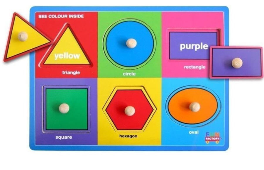 Puzzles Fun Factory | Fun Factory - Shapes Peg Puzzle