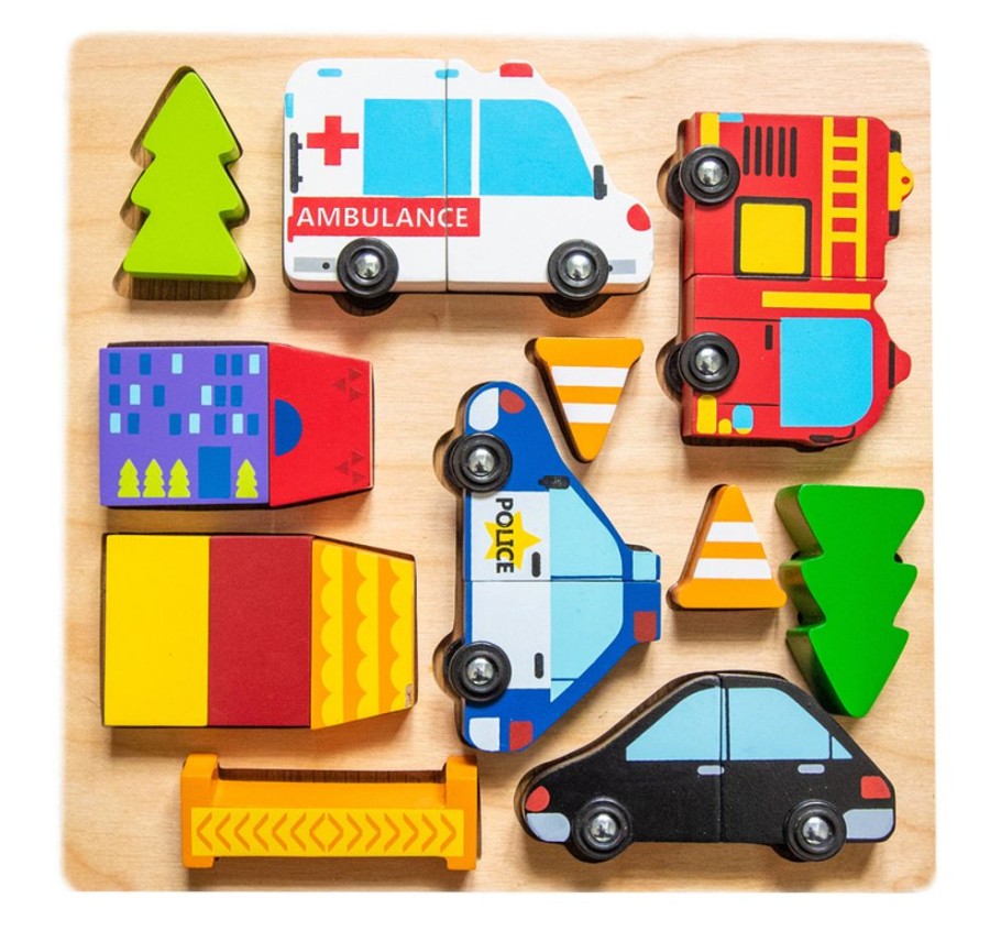 Puzzles Kiddie Connect | Kiddie Connect - Vehicle Puzzle With Magnets