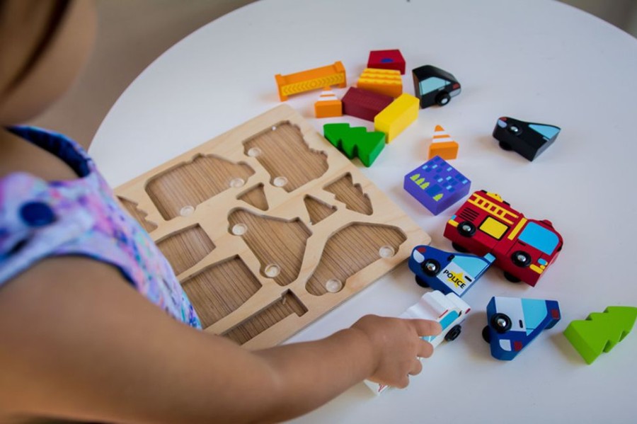 Puzzles Kiddie Connect | Kiddie Connect - Vehicle Puzzle With Magnets