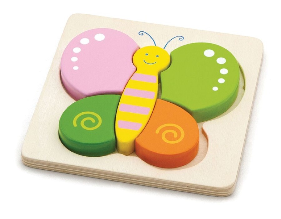 Puzzles Viga Toys | Viga Toys - Mini Block Puzzle - Butterfly