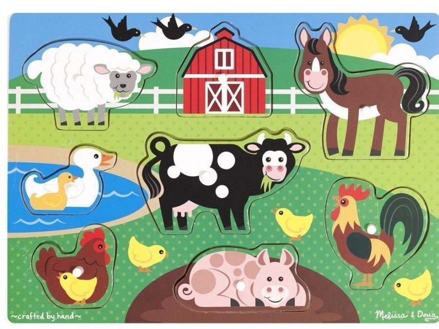 Puzzles Melissa & Doug | Melissa & Doug - Farm Peg Puzzle