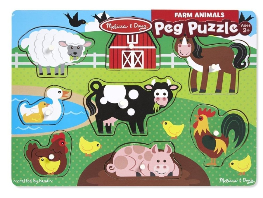 Puzzles Melissa & Doug | Melissa & Doug - Farm Peg Puzzle