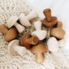 Imaginative Play Qtoys | Qtoys - Wooden Mushrooms (Set Of 10)