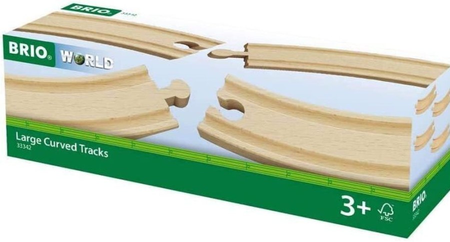 Cars, Trains & Vehicles BRIO | Brio - Large Curved Tracks (4 Pieces)