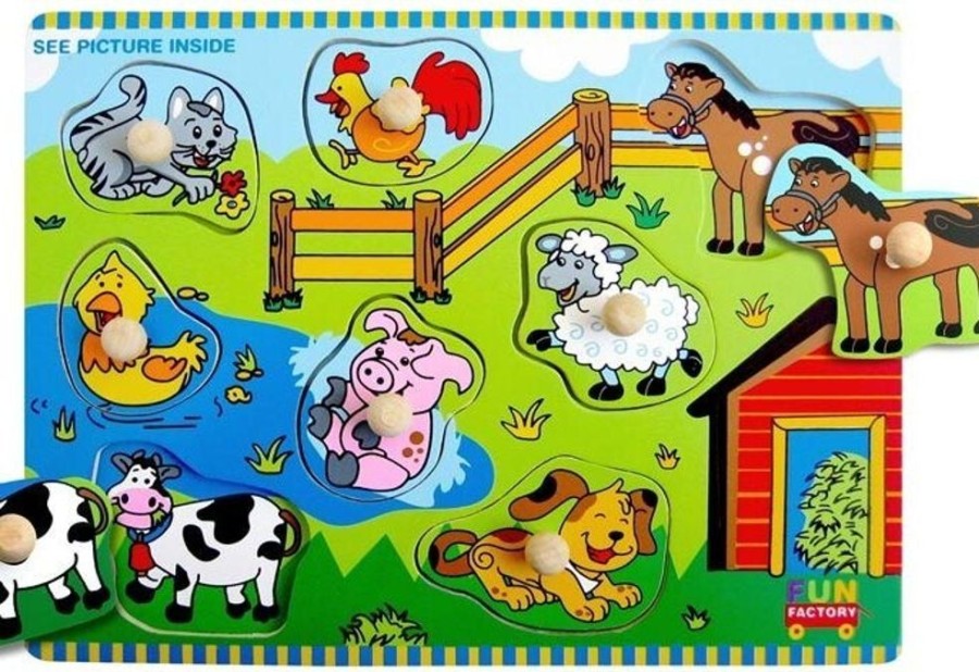 Puzzles Fun Factory | Fun Factory - Farmhouse Peg Puzzle