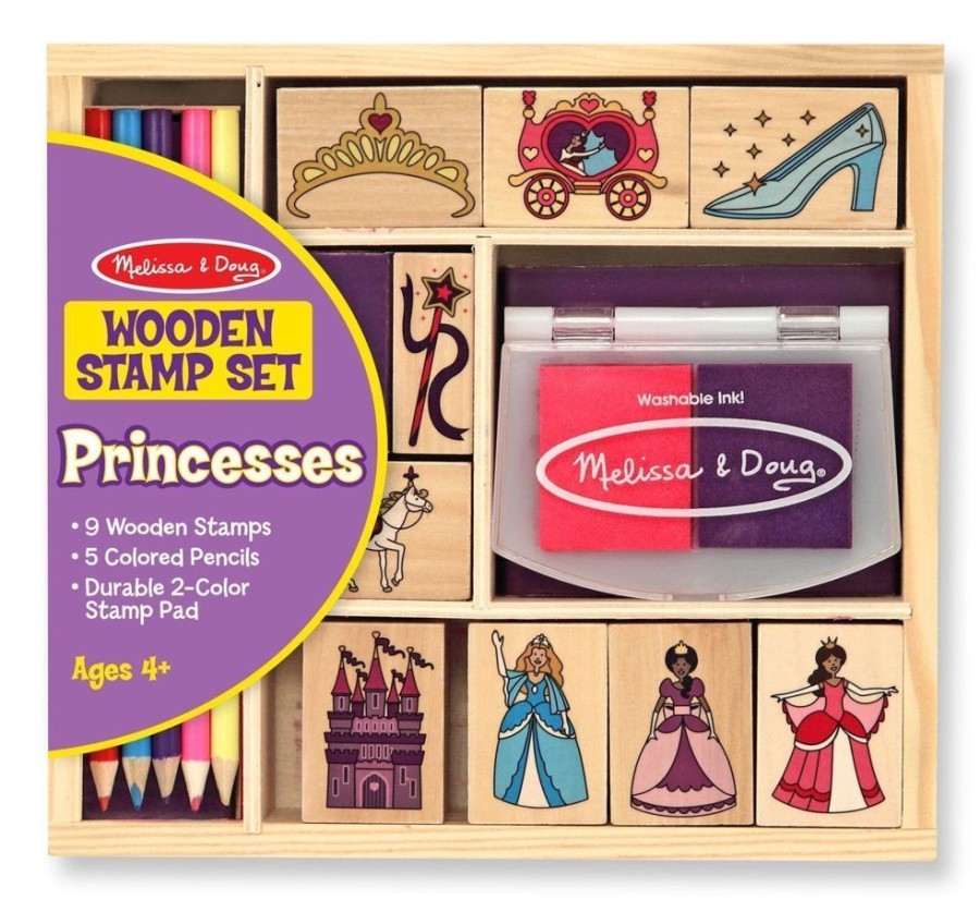 Art & Craft Melissa & Doug | Melissa & Doug - Wooden Princess Stamp Set