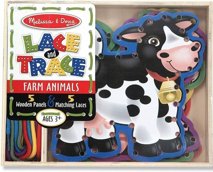 Baby, Toddler & Preschool Toys Melissa & Doug | Melissa & Doug - Lace & Trace Farm Animals