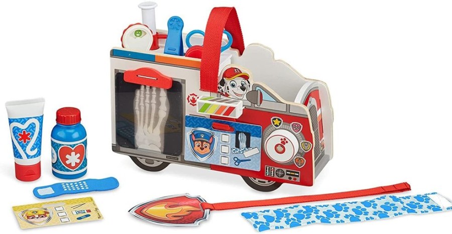 New Products Melissa & Doug | Melissa & Doug - Paw Patrol - Marshall Wooden Rescue Caddy