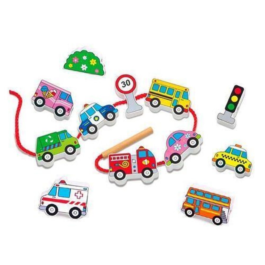 Baby, Toddler & Preschool Toys Viga Toys | Viga Toys - Lacing Blocks - Transportation