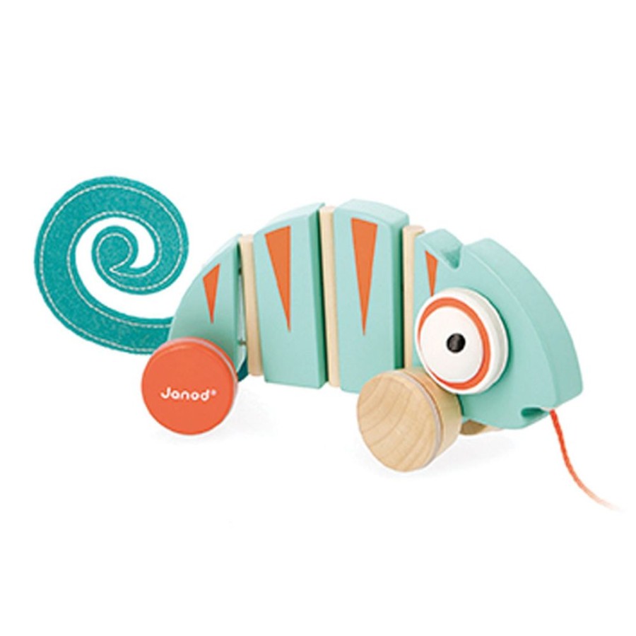 New Products Janod | Janod - Tropik Pull Along Chameleon