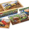 Puzzles Melissa & Doug | Melissa & Doug - Construction Vehicle Puzzles In A Box