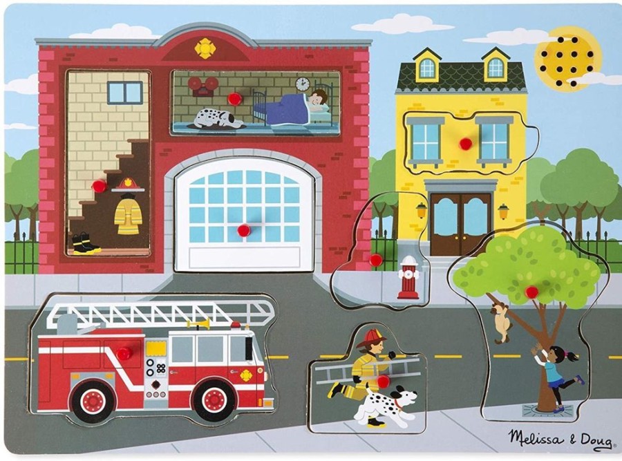 Puzzles Melissa & Doug | Melissa & Doug - Fire Station Sound Puzzle 8Pc