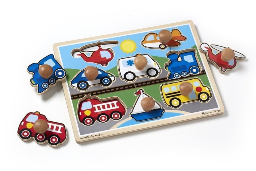 Puzzles Melissa & Doug | Melissa & Doug - Vehicles Jumbo Knob Puzzle