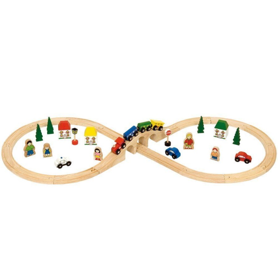 Cars, Trains & Vehicles Bigjigs Toys | Bigjigs - Figure Of Eight Train Set 40Pcs