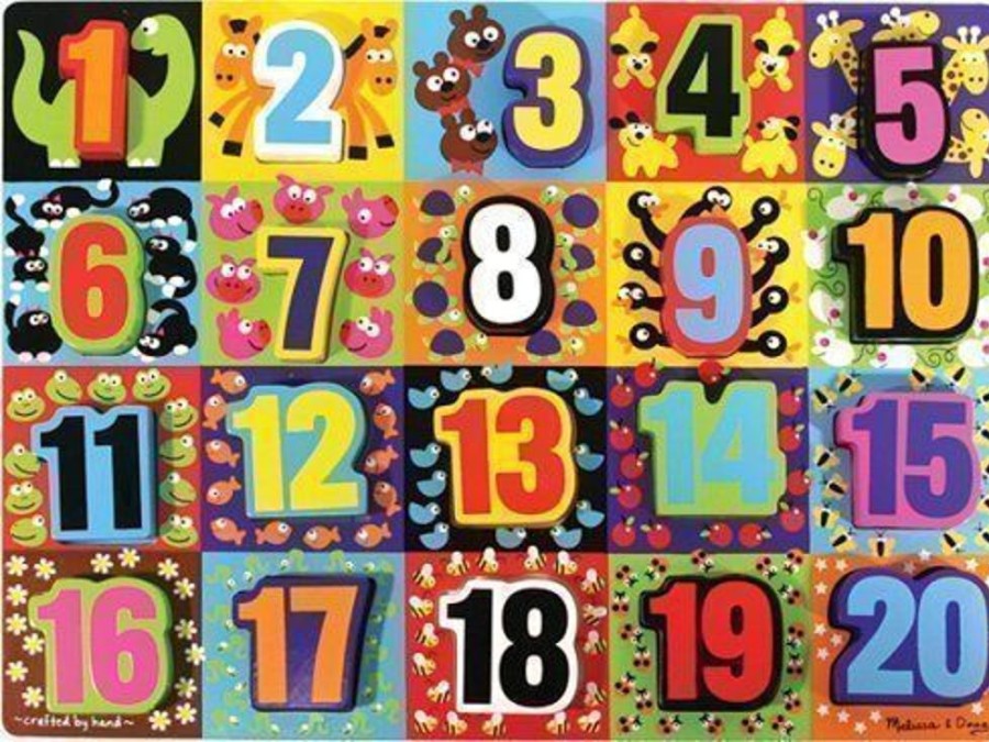 Puzzles Melissa & Doug | Melissa & Doug - Jumbo Numbers Chunky Puzzle 20 Pieces