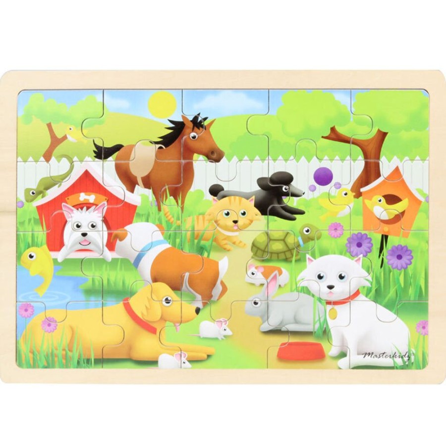 Puzzles Masterkidz | Masterkidz - Wooden Jigsaw Puzzle - Pets 20Pc