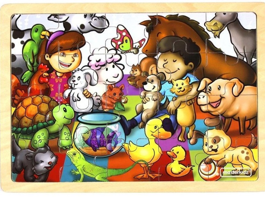 Puzzles Masterkidz | Masterkidz - Wooden Jigsaw Puzzle - Pets Caring 20Pc