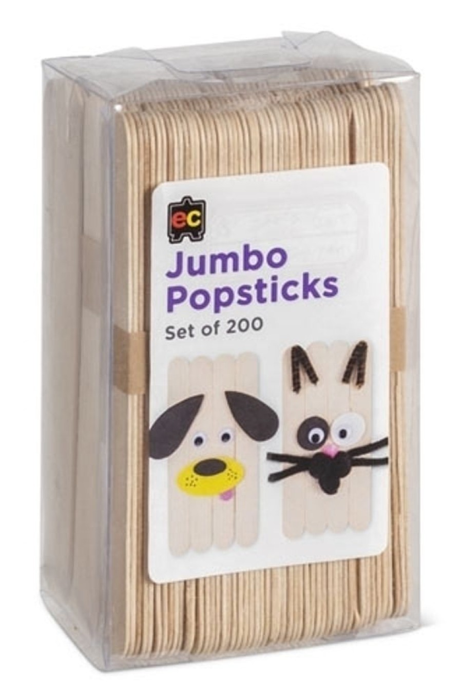 New Products Educational Colours | Ec - Jumbo Popsticks Natural (200 Pack)