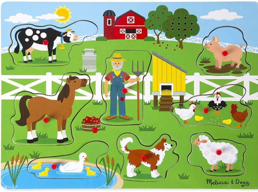 Puzzles Melissa & Doug | Melissa & Doug - Old Macdonald Farm Sound Puzzle - 8Pc