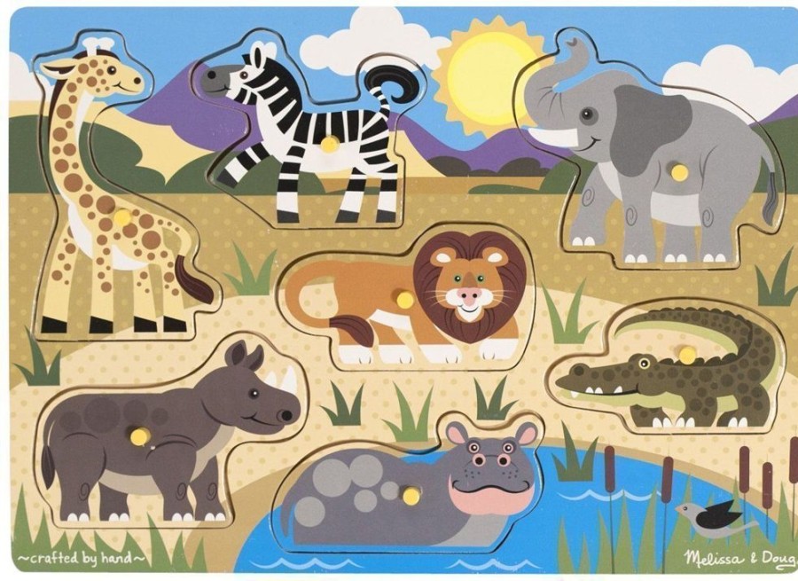 Puzzles Melissa & Doug | Melissa & Doug - Safari Peg Puzzle