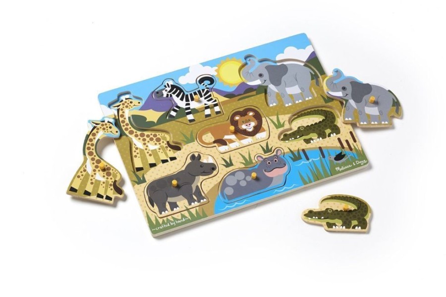 Puzzles Melissa & Doug | Melissa & Doug - Safari Peg Puzzle