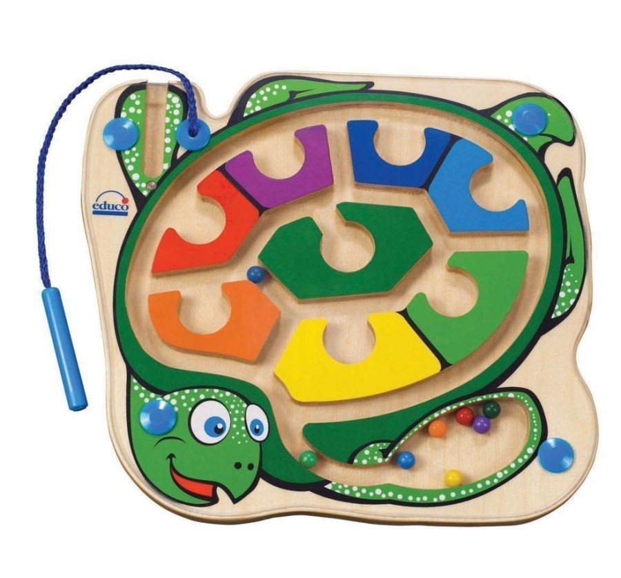 Games Hape | Hape - Colourback Sea Turtle Magnetic Marble Maze