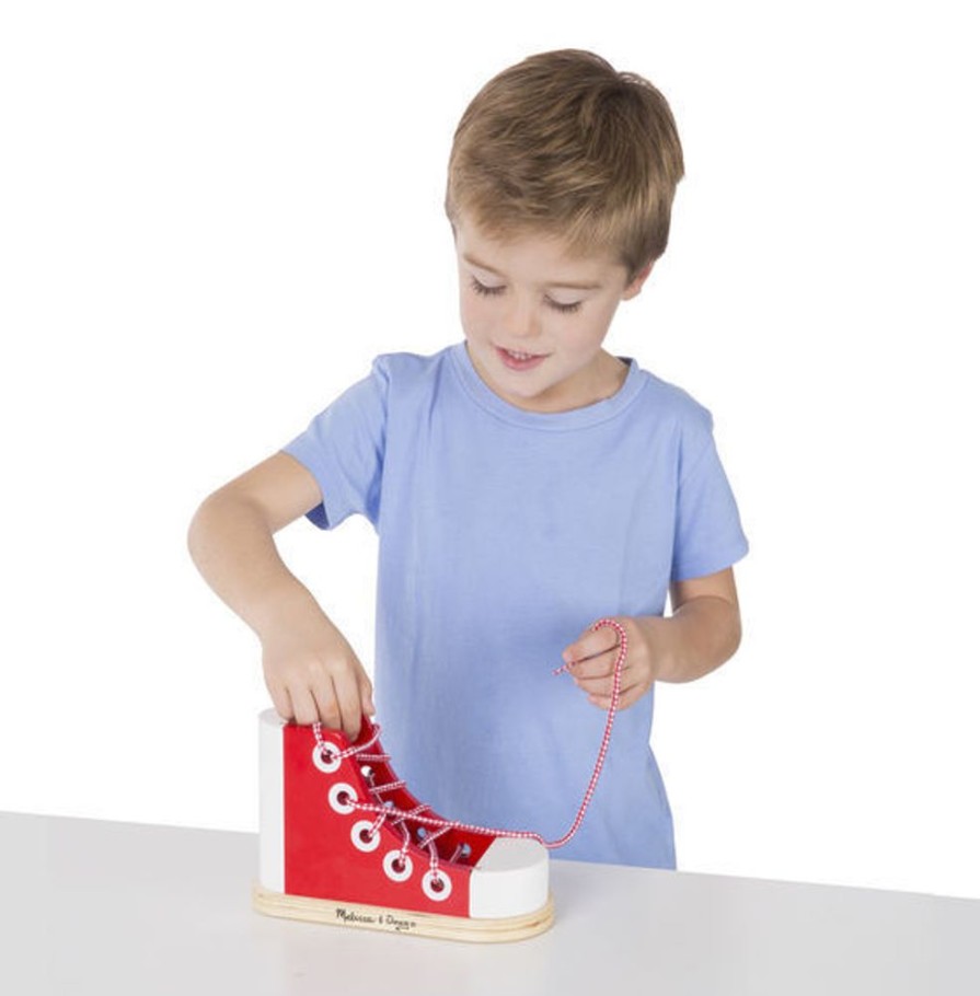 Baby, Toddler & Preschool Toys Melissa & Doug | Melissa & Doug - Wooden Lacing Sneaker