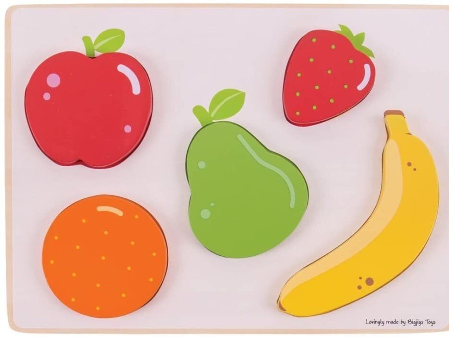 Puzzles Bigjigs Toys | Bigjigs - Lift And See Puzzle - Fruit