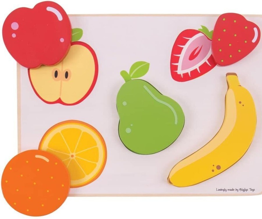 Puzzles Bigjigs Toys | Bigjigs - Lift And See Puzzle - Fruit