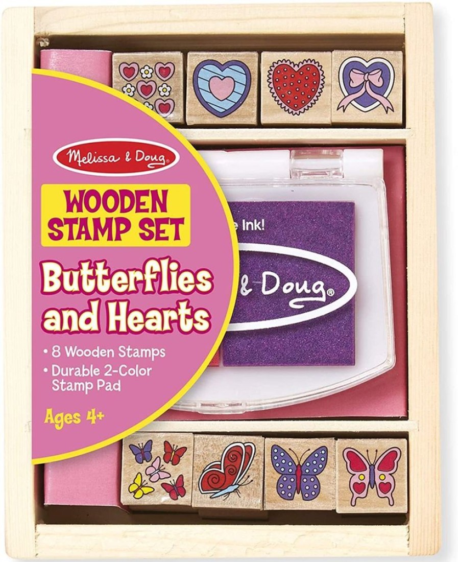 Art & Craft Melissa & Doug | Melissa & Doug - Butterflies And Hearts Stamp Set