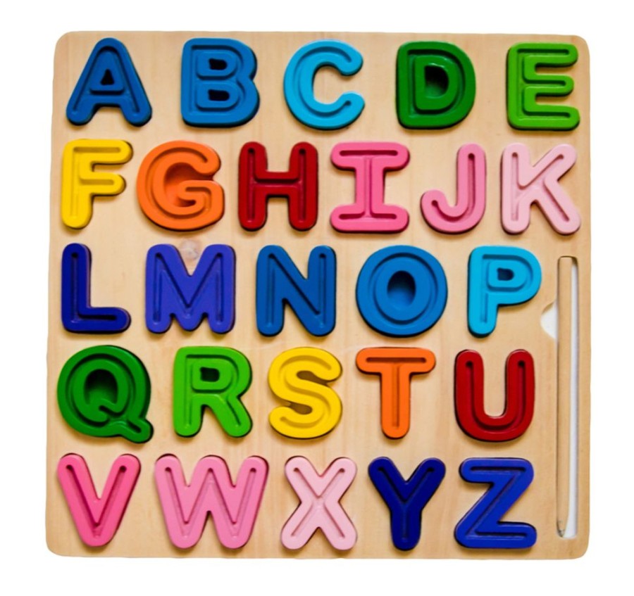 Puzzles Kiddie Connect | Kiddie Connect - Abc Uppercase Chunky And Tracing Puzzle