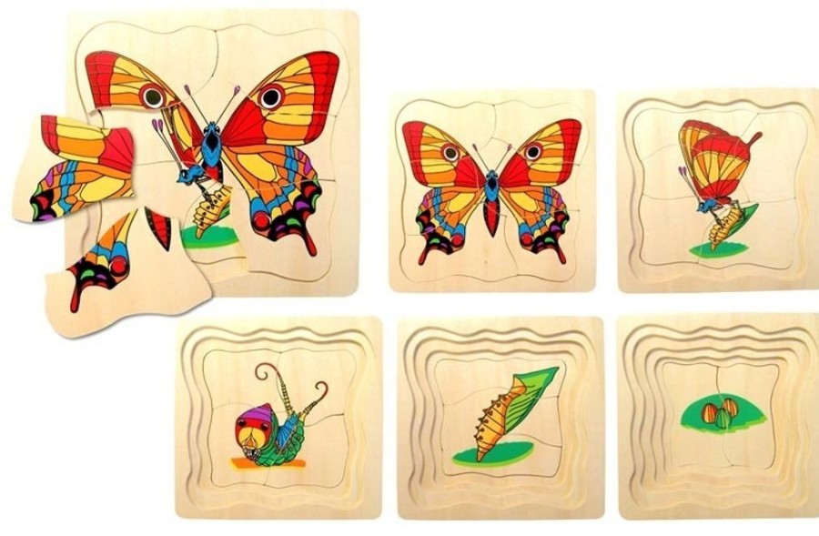 Puzzles Fun Factory | Fun Factory - Butterfly 5 Layers Puzzle