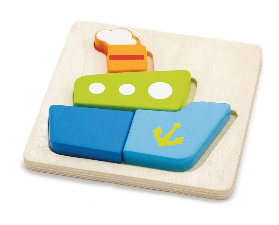 Puzzles Viga Toys | Viga Toys - Mini Block Puzzle - Boat