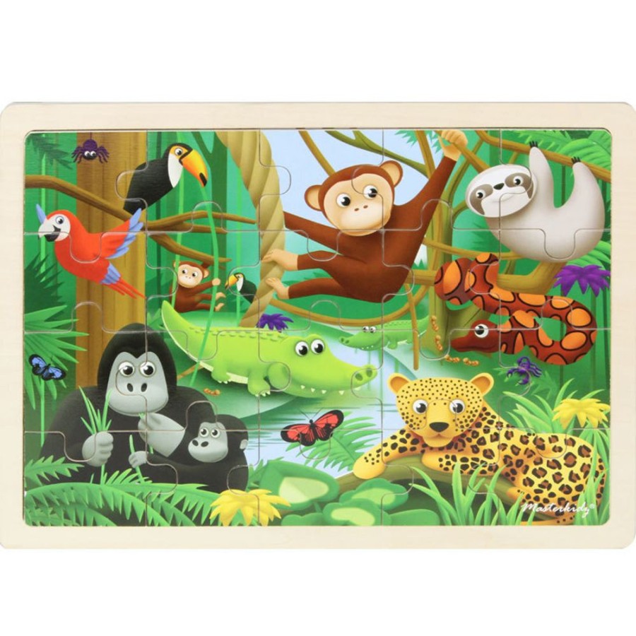 Puzzles Masterkidz | Masterkidz - Wooden Jigsaw Puzzle - Rainforest 20Pc