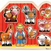 Puzzles Melissa & Doug | Melissa & Doug - Large Farm Jumbo Knob Puzzle 8Pc